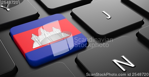 Image of Cambodia - Flag on Button of Black Keyboard.