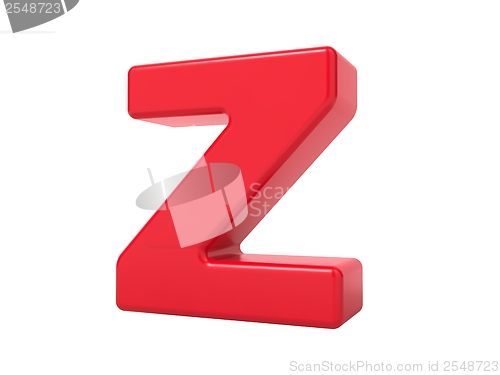 Image of Red 3D Letter Z.