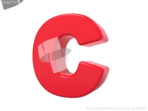 Image of Red 3D Letter C.