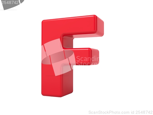 Image of Red 3D Letter F.