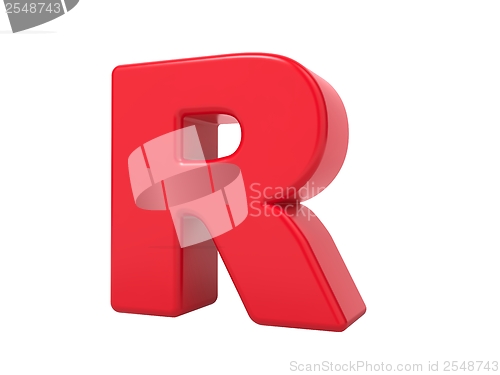 Image of Red 3D Letter R.