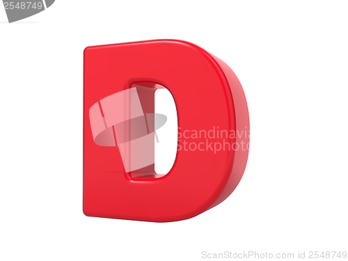 Image of Red 3D Letter D.