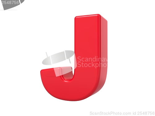 Image of Red 3D Letter J