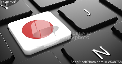 Image of Japan - Flag on Button of Black Keyboard.