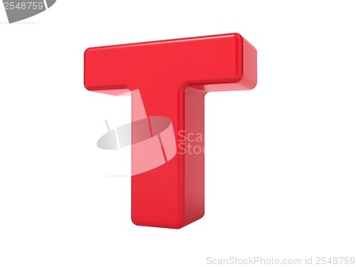 Image of Red 3D Letter T.