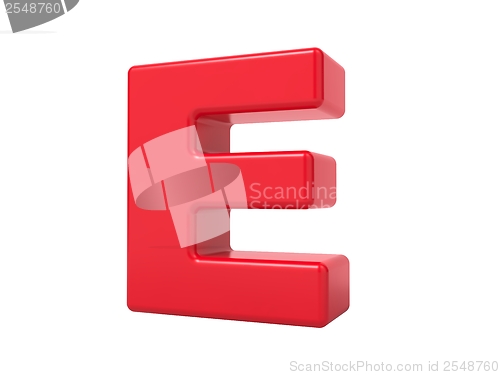 Image of Red 3D Letter E.