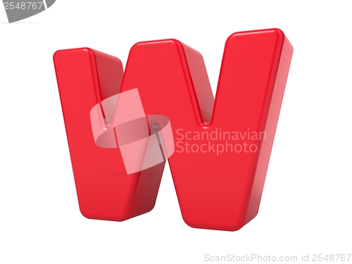 Image of Red 3D Letter W.