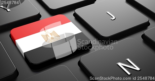 Image of Egypt - Flag on Button of Black Keyboard.