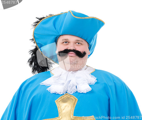 Image of Musketeer in turquoise blue uniform