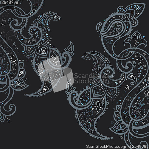 Image of Paisley background. Hand Drawn ornament.