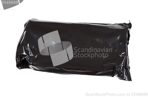 Image of Black cellophane pack isolated on white background