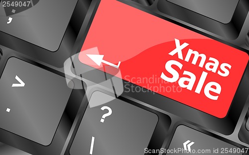 Image of Computer keyboard with holiday key - xmas sale