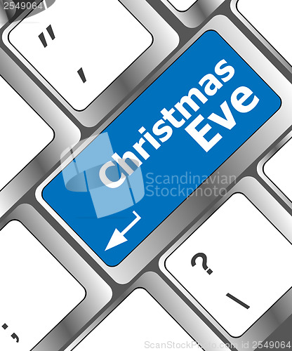 Image of christmas eve message button, keyboard enter key