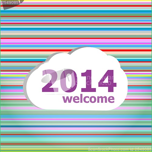 Image of Seamless abstract pattern background with welcome 2014 words