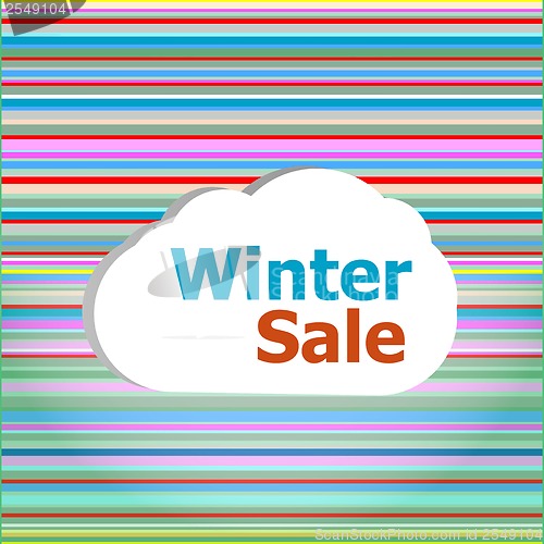 Image of Seamless abstract pattern background with winter sale words