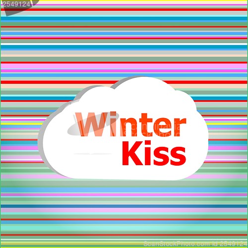 Image of Seamless abstract pattern background with winter kiss words