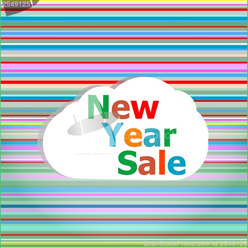 Image of holidays concept: pattern background with new year sale words