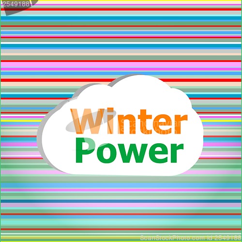 Image of Seamless abstract pattern background with winter power words