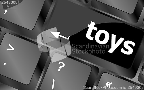 Image of toys word on computer keyboard pc key