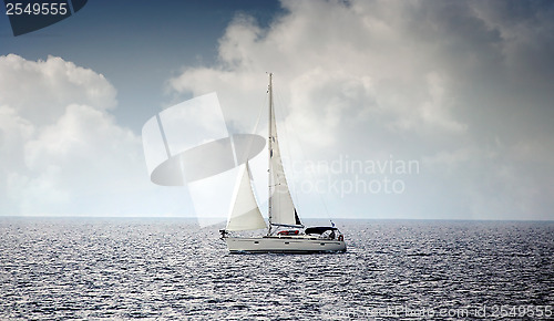 Image of Sailing boat in the wind