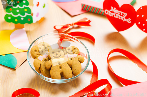 Image of Christmas decoration with gingerbread cookie
