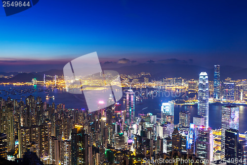 Image of Hong Kong city at night