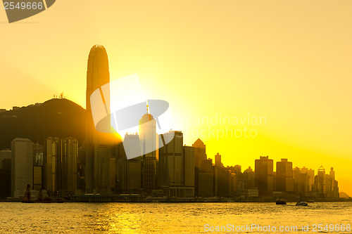 Image of Silhouette of Hong Kong city