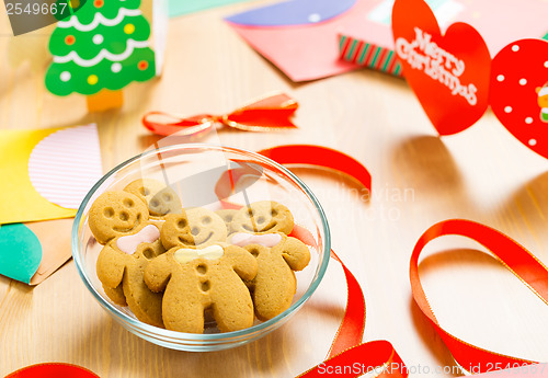 Image of Christmas decoration with gingerbread cookie