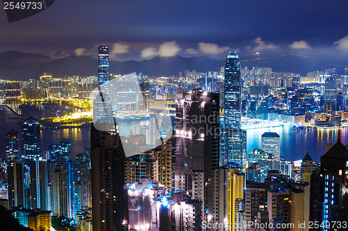 Image of Hong Kong skyline from Peak at mid night