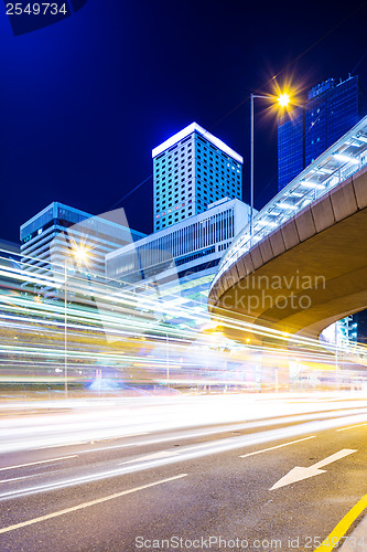 Image of Busy traffic and modern building