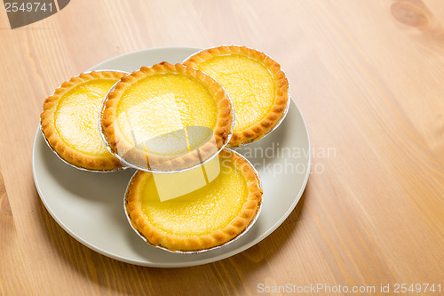 Image of Egg tarts on plate