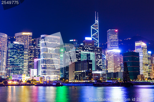 Image of Hong Kong island at night