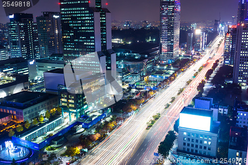 Image of Gangnam district in Seoul at night
