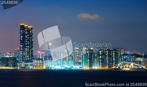 Image of Urban city in Hong Kong at night