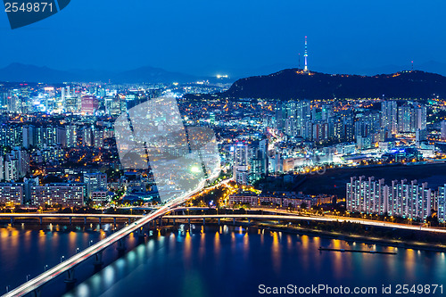 Image of Seoul skyline from peak