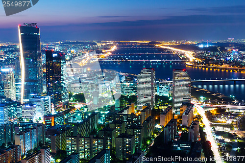 Image of Seoul skyline at night