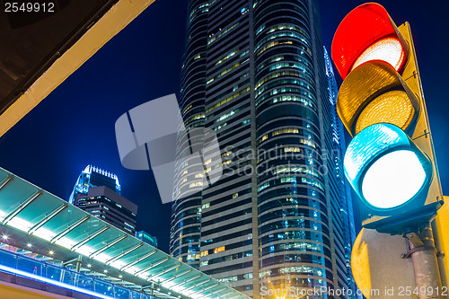 Image of Traffic light in modern city