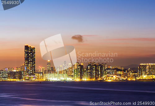 Image of Skyline of Hong Kong at sunset