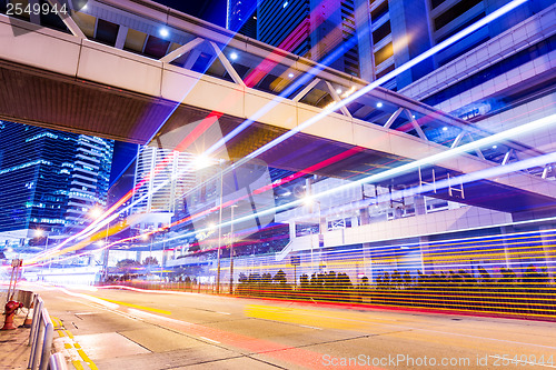 Image of Hong Kong city with car light