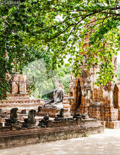 Image of Ancient architecture in Ayutthaya, Thailand 