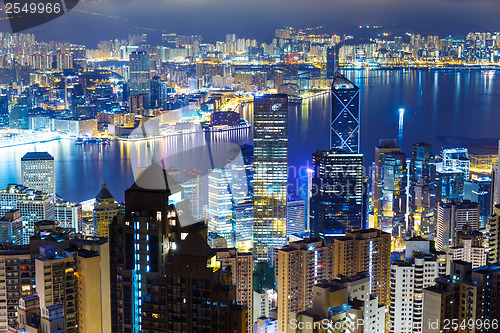 Image of Hong Kong skyline from Peak at mid night 