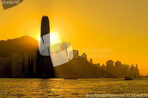 Image of Silhouette of  Hong Kong city