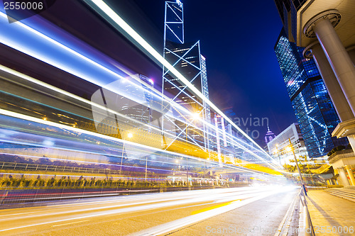 Image of Busy traffic in Hong Kong at night