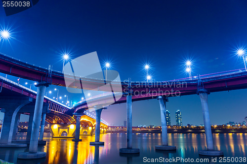 Image of Freeway in Seoul at night