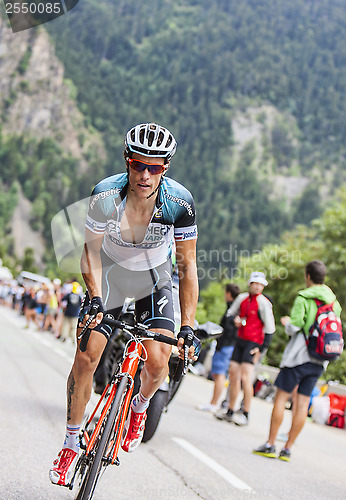 Image of Sylvain Chavanel Climbing Alpe D'Huez