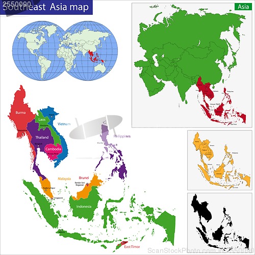 Image of Southeastern Asia map