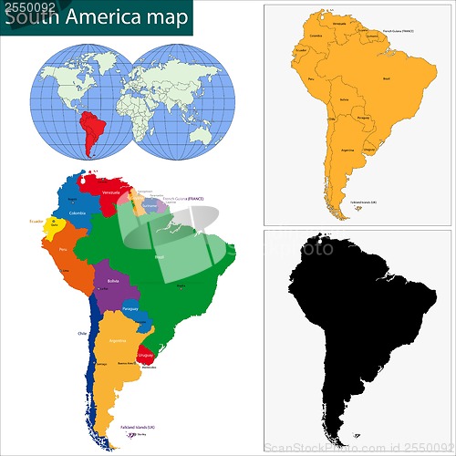 Image of South America map