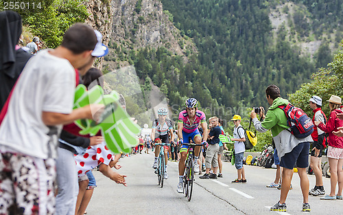 Image of Cyclists Climbing Alpe D'Huez