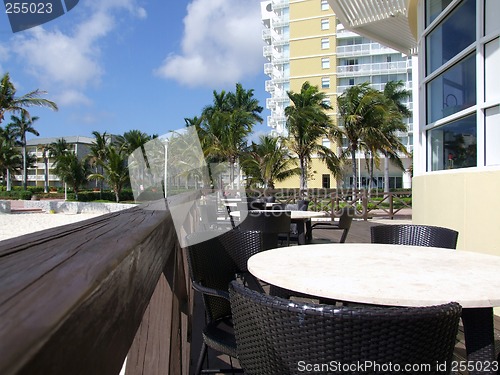 Image of Peaceful Beach Front Restaurant - Hotel View