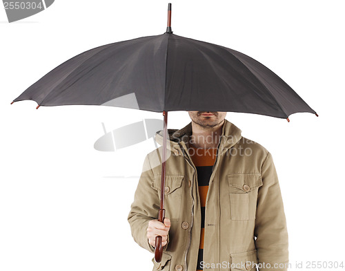 Image of Man with umbrella